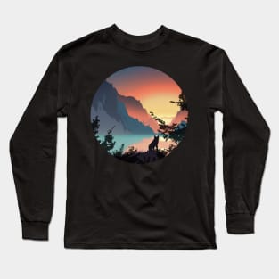 Sunset behind the mountains Long Sleeve T-Shirt